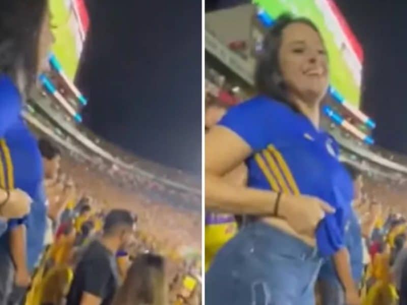 شاهد فيديو مشجعة الاكوادور تنزع قميصها وترقص بفرحة الهدف